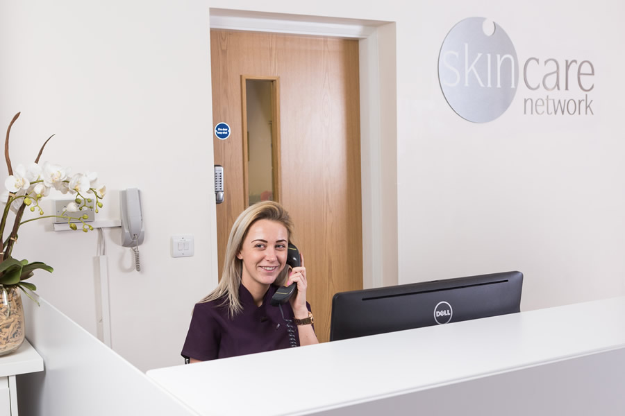 Skin clinic reception desk