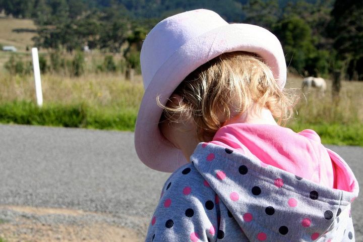 Young child in countryside