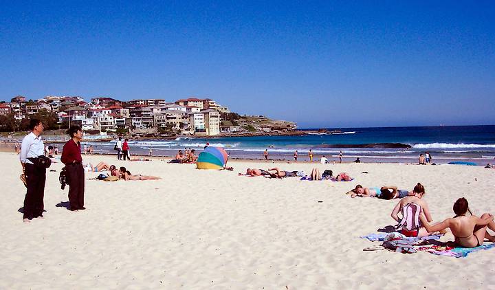 People on a sunny beach