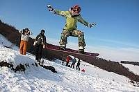 Snowboarding in winter