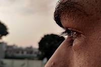 close up of an eye looking into the distance