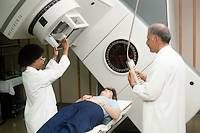 Patient undergoing cancer scan