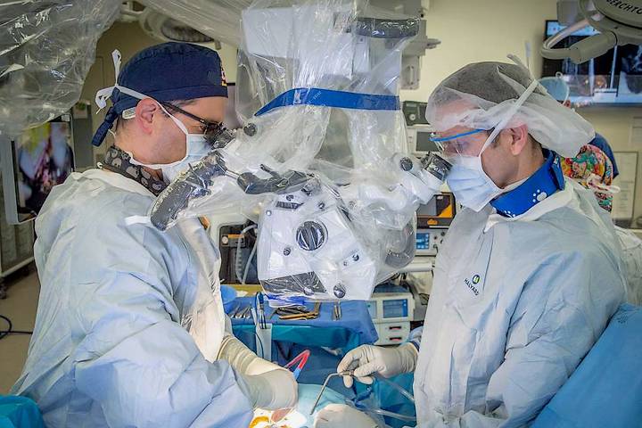 Microscopic surgery in theatre