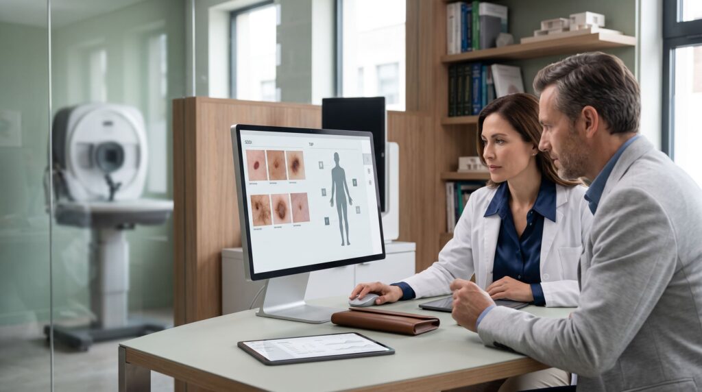 Learn when total body photography and serial dermoscopy are recommended, how they support melanoma detection and which high-risk patients may benefit.